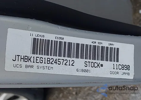 2011 Lexus Es 350 z USA, uszkodzony, nr VIN JTHBK1EG1B2457212